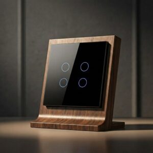 کلید چهارپل هوشمند لمسی TUYA مشکی WiFi گرید A