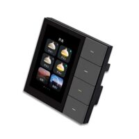 کلید چهارپل هوشمند TUYA با نمایشگر 3.5 اینچ، مشکی با ارتباط Zigbee گرید A