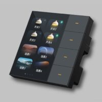 کلید چهارپل هوشمند TUYA با نمایشگر 3.5 اینچ، مشکی با ارتباط Zigbee گرید A