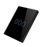 کلید سه پل لمسی ریموتی TUYA مشکی RF433 گرید A