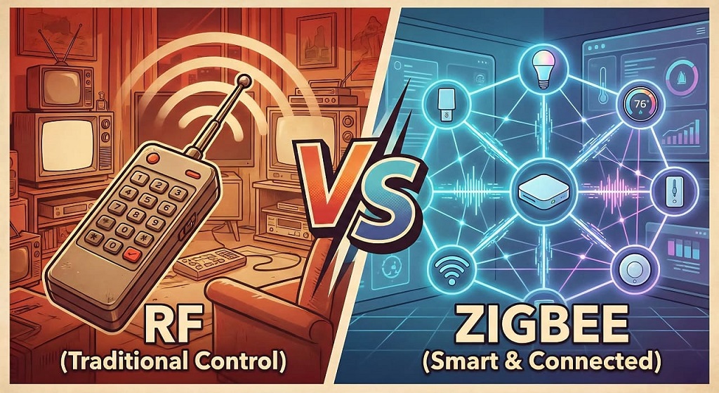 پروتکل Zigbee یا RF؛ کدام فناوری برای هوشمندسازی ساختمان شما بهتر است؟